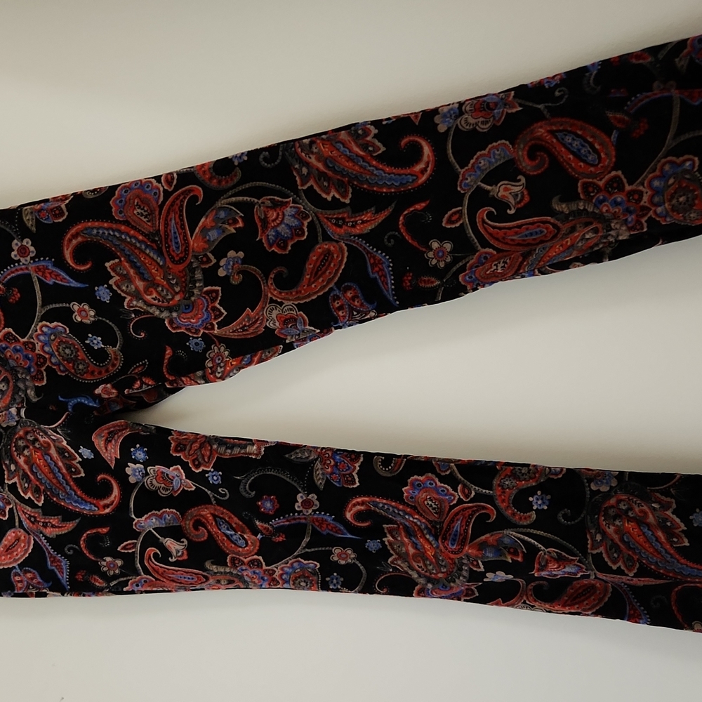 Beautiful stretch value feel cotton pants with spandex straight paisley floral